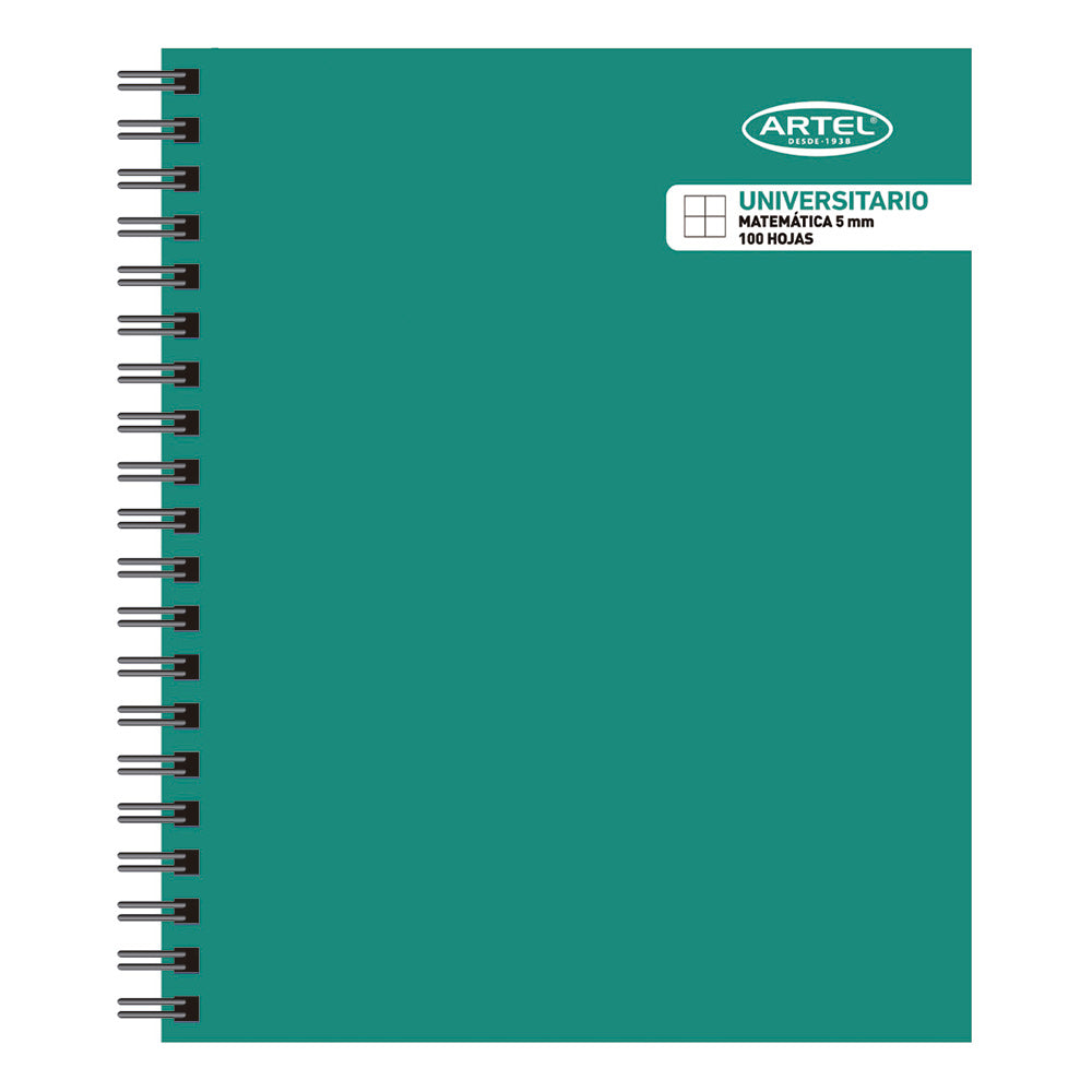 Cuaderno Universitario Matemática 100 Hojas 5mm. Color Aleatorio Artel