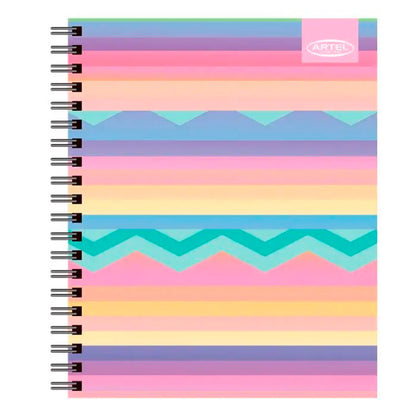 Cuaderno Universitario 100h 7mm Arcoiris Pastel Artel