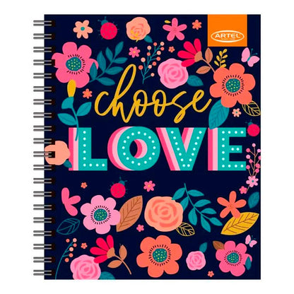 Cuaderno Universitario 100h 7mm Floral Artel