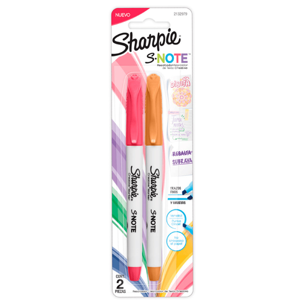 Destacadores Sharpie Note Set 2 Tonos Pasteles (Colores Aleatorios)
