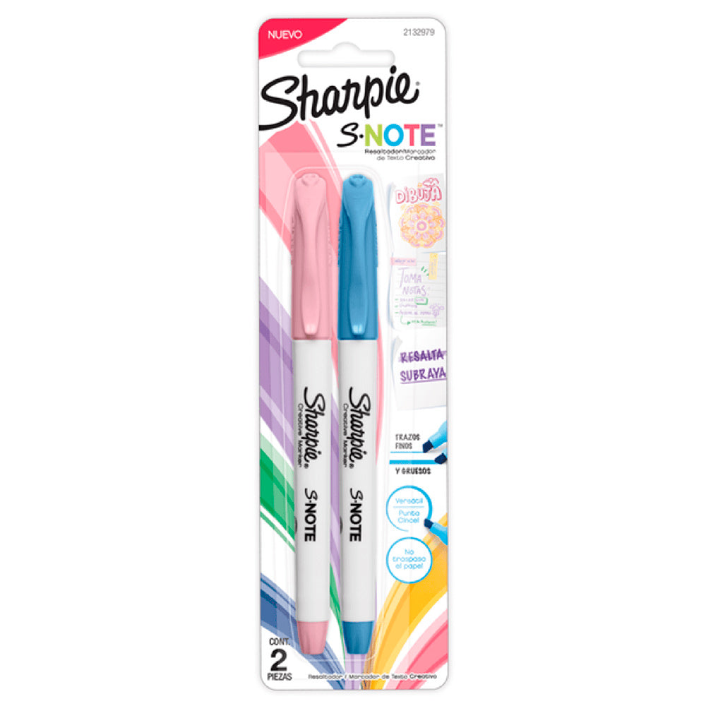 Destacadores Sharpie Note Set 2 Tonos Pasteles (Colores Aleatorios)