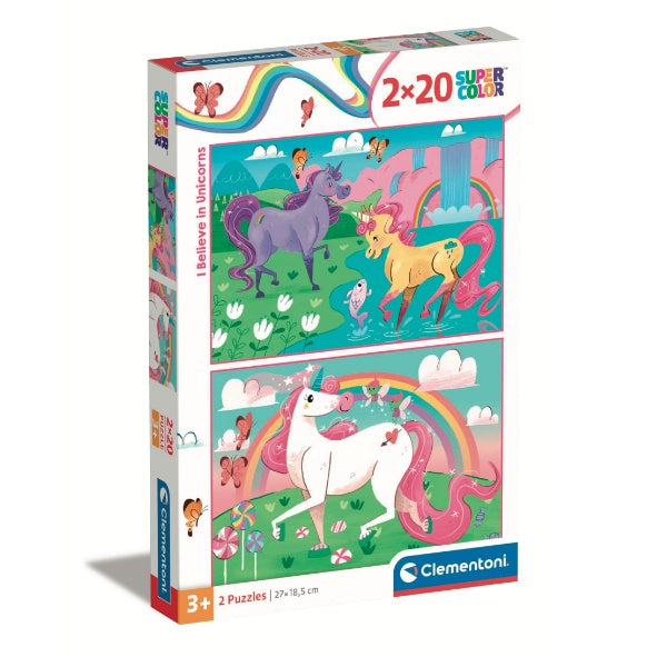 Puzzles 2x20 piezas Creo en Unicornios