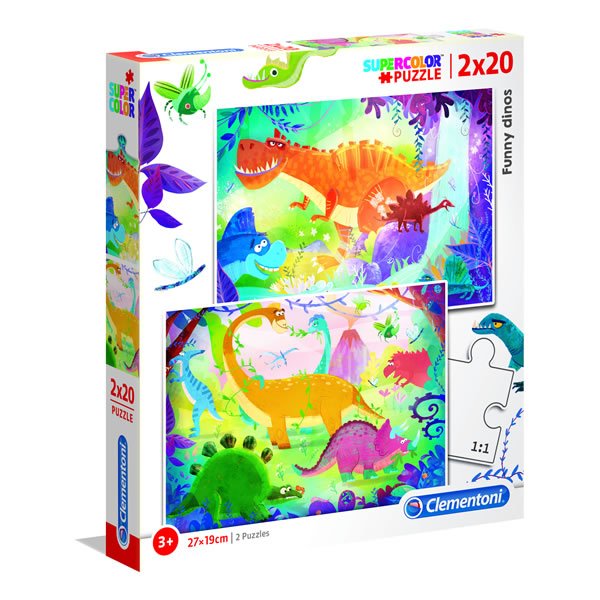 Puzzle 2x20 piezas Dinos Divertidos