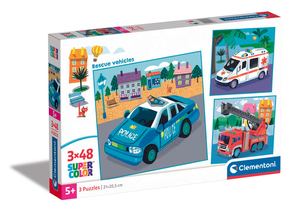 Puzzles 3 X 48 Piezas Cars