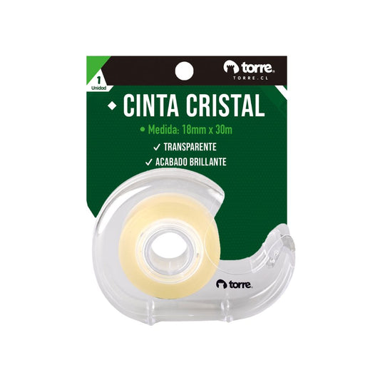 Cinta cristal 18mm x 30 mt con dispensador Torre