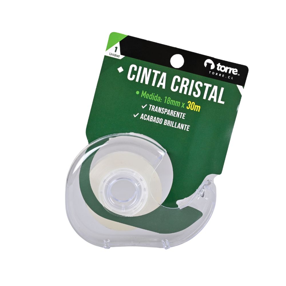 Cinta cristal 18mm x 30 mt con dispensador Torre