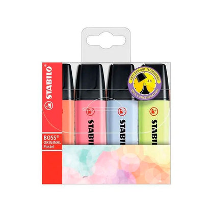 Set Destacadores Stabilo boss Pastel 4 colores Limon Cherry