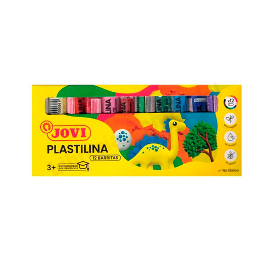 Caja plasticina 12 barritas Jovi