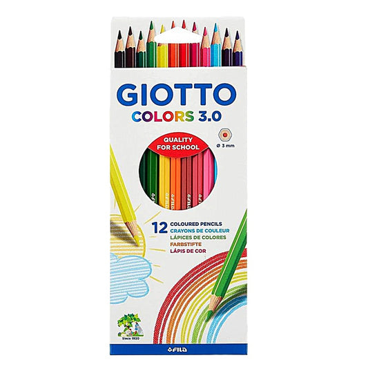 Lapices 12 Colores Largos Hexagonales Giotto