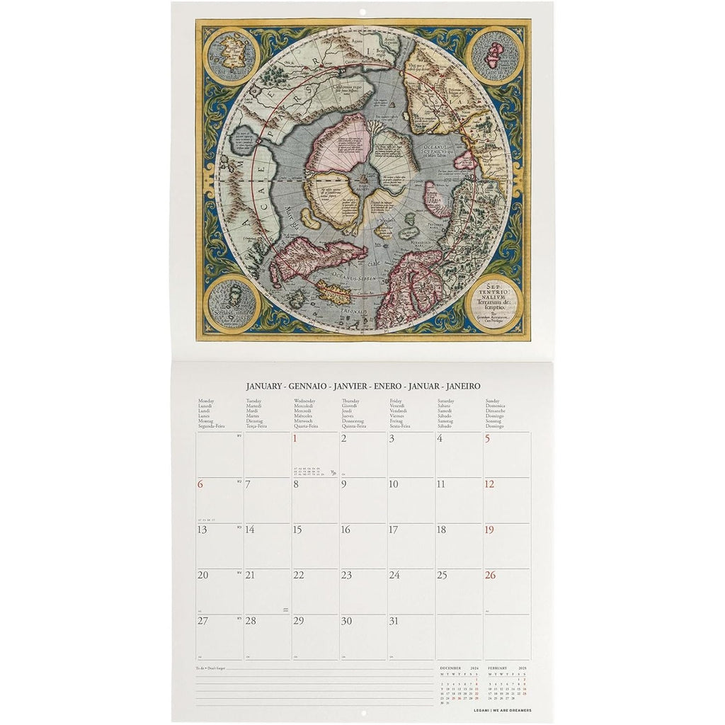 Calendario 2025 Vintage Maps