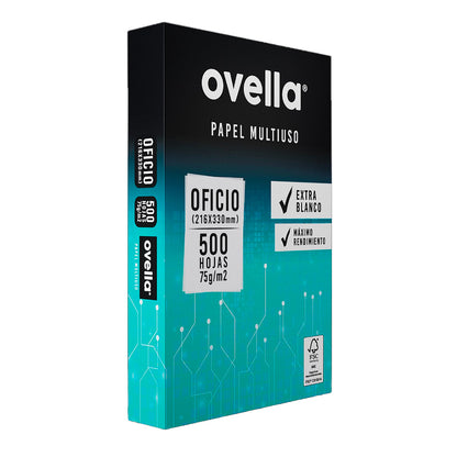 Papel Fotocopia Ovella Oficio 75 g 500 Hojas