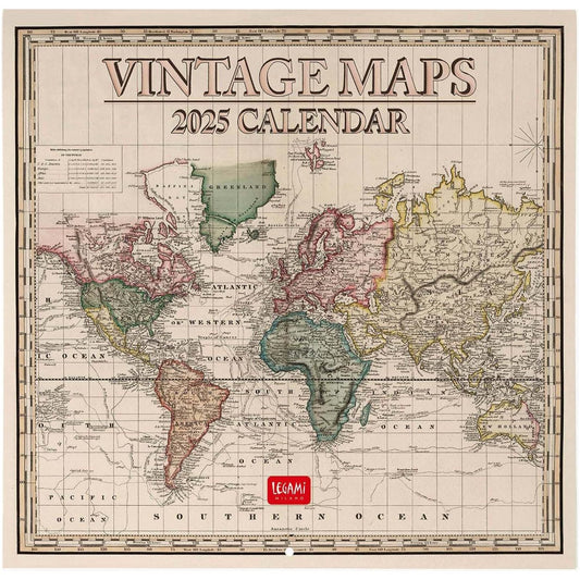 Calendario 2025 Vintage Maps