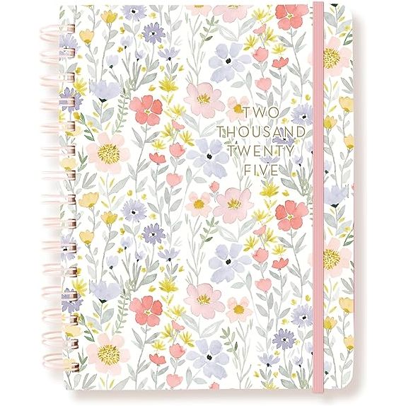 Agenda 2025 Watercolor Floral 18 Meses