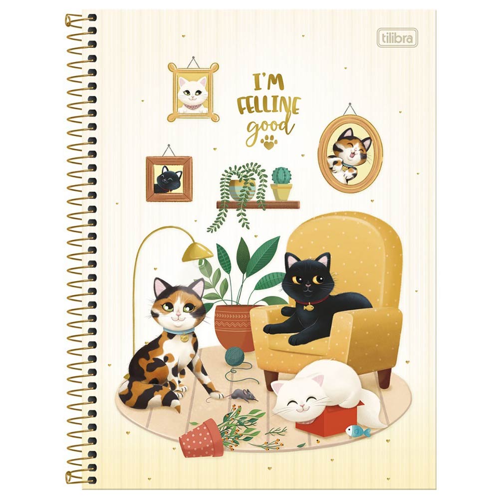 Cuaderno Tapa dura  Tilibra  Cats  100 hj 7mm