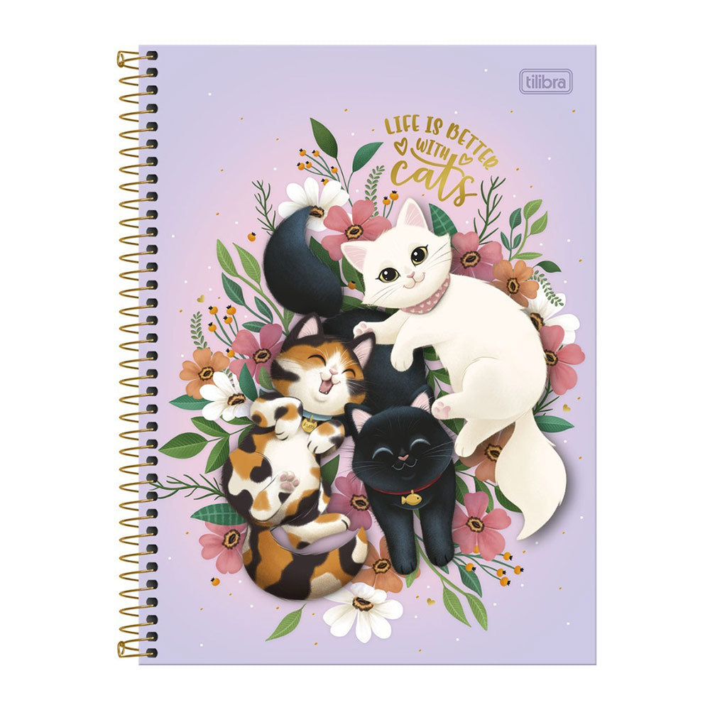 Cuaderno Tapa dura  Tilibra  Cats  100 hj 7mm