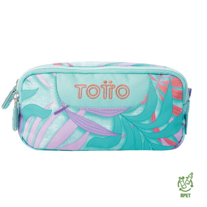 Estuche Escolar Sobre Esmeralda Hojas Lila