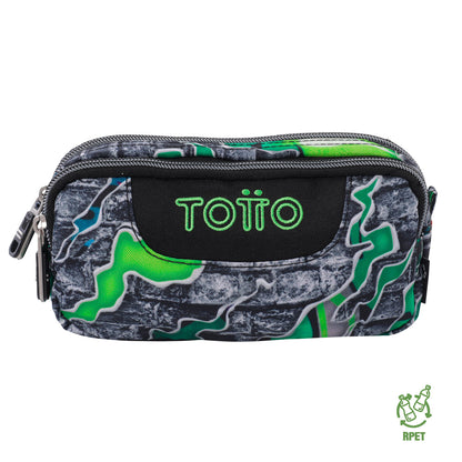 Estuche Escolar Sobre Gris Verde