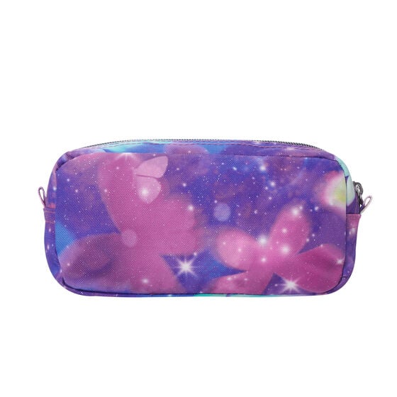 Estuche Multiuso Sobre Violeta Mariposas Glitter