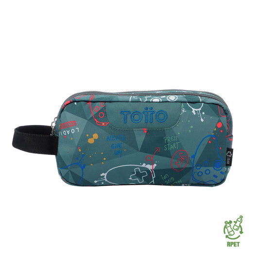 Estuche Escuadra Estampado Consola Verde