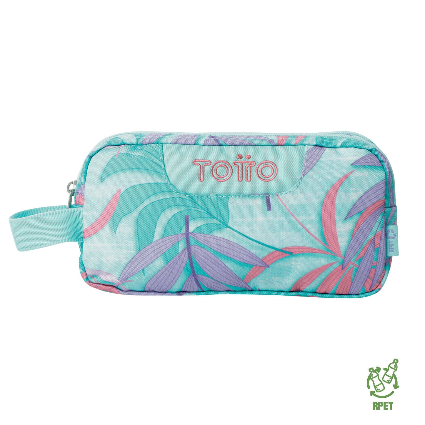 Estuche Escuadra Esmeralda Hojas Lila