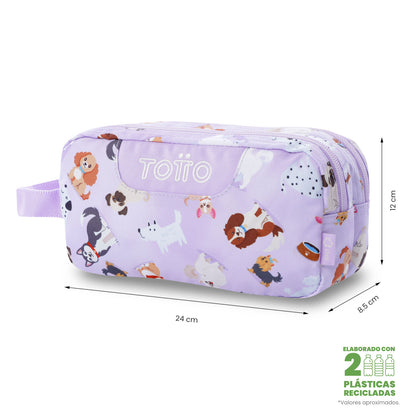 Estuche Multiuso Escuadra Perritos Lila Pequeño