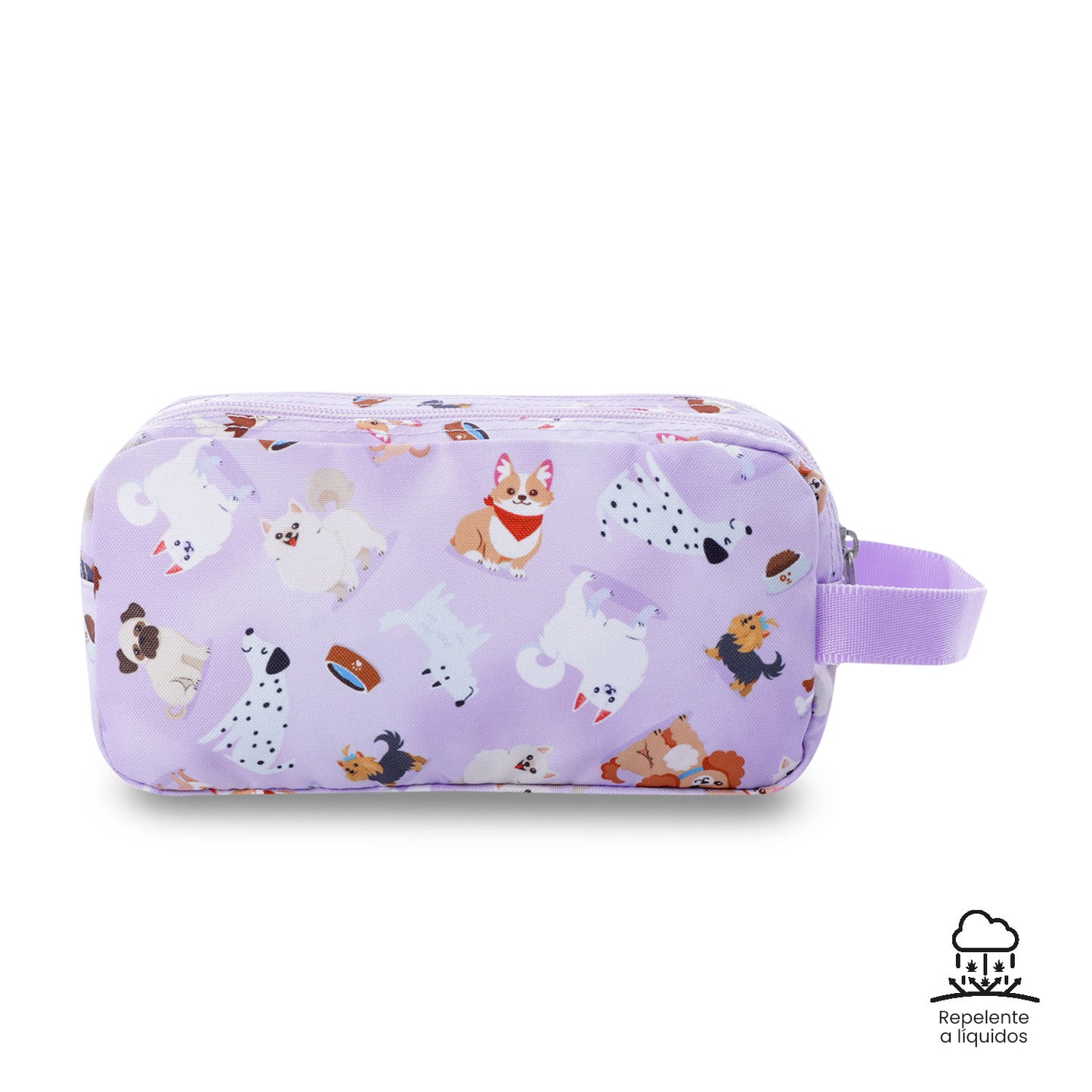 Estuche Multiuso Escuadra Perritos Lila Pequeño