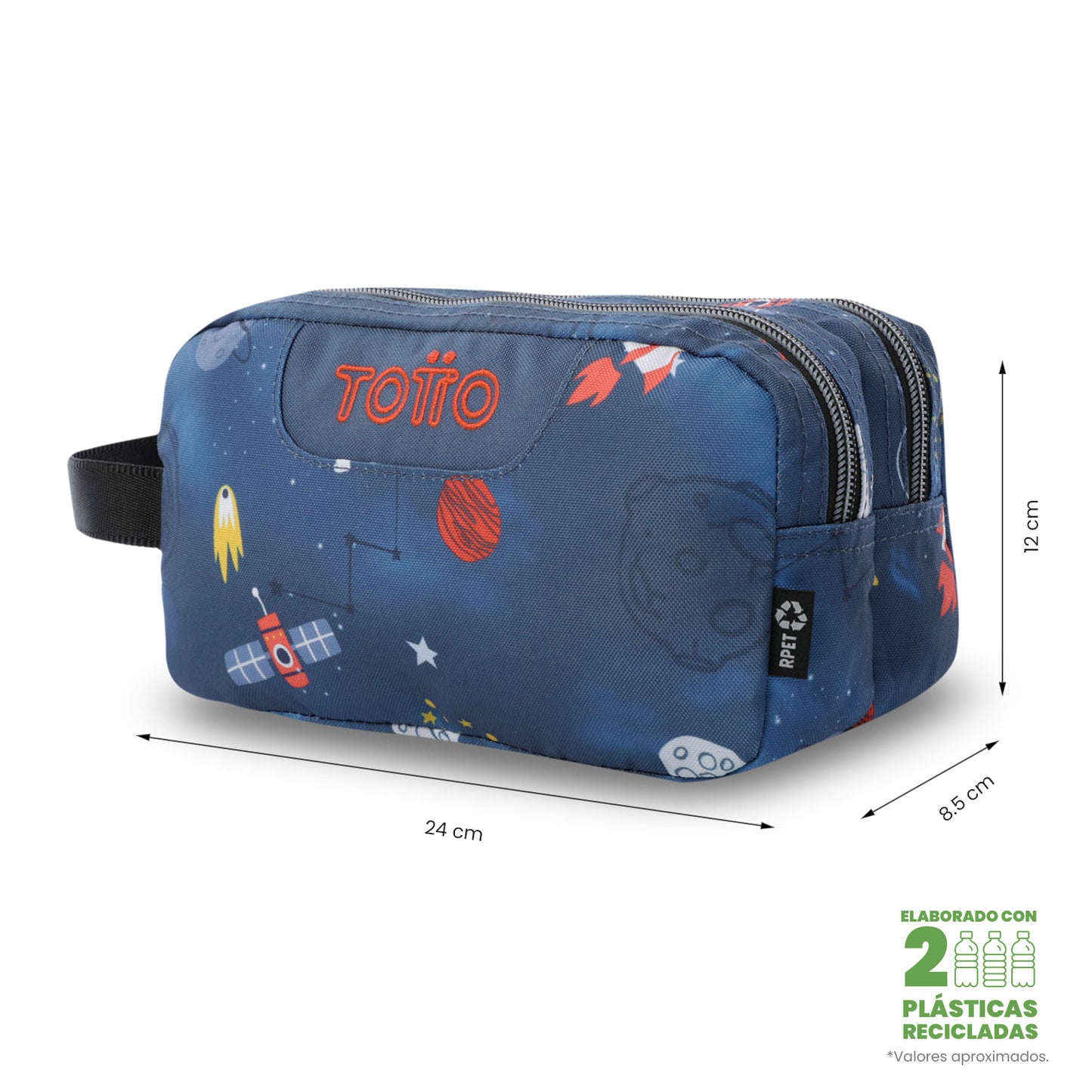 Estuche Multiuso Escuadra Azul Mundo Espacial Pequeño