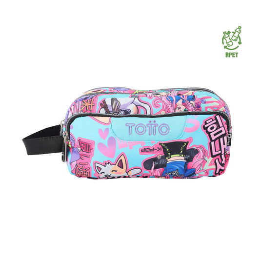 Estuche Escolar Agapec RPET Azul Anime Girls