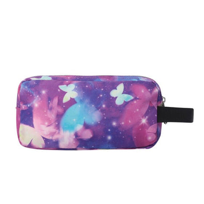 Estuche Multiuso Agapec Violeta Mariposas Glitter Grande