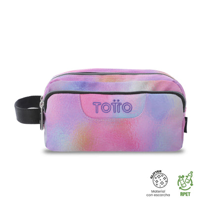 Estuche Multiuso Agapec Glitter Rosado Grande