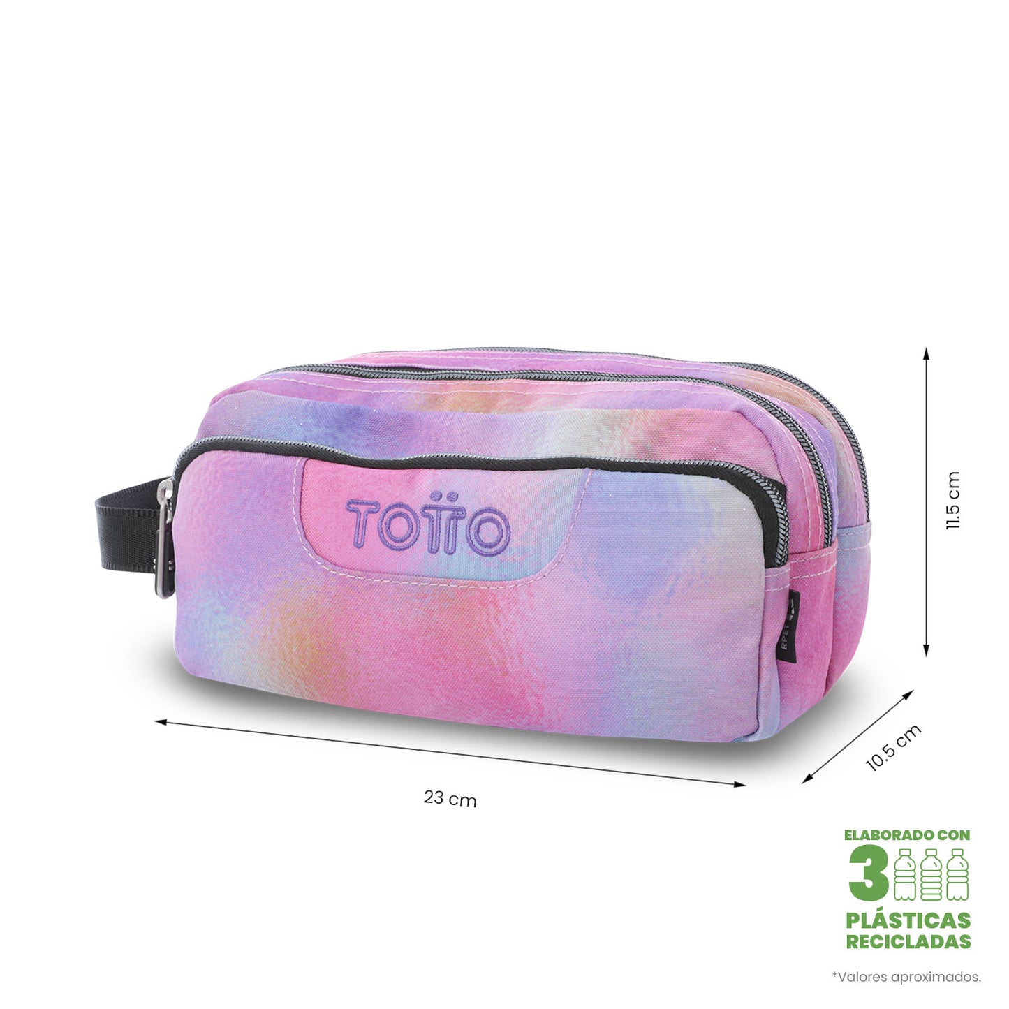 Estuche Multiuso Agapec Glitter Rosado Grande