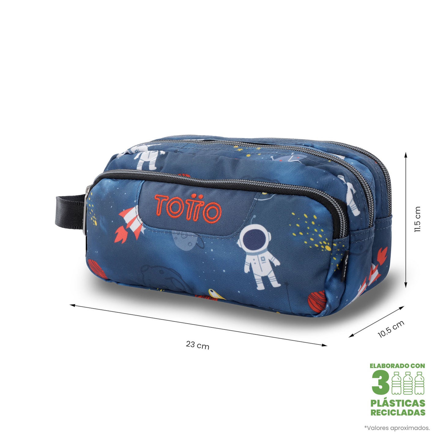 Estuche Multiuso Sobre Azul Mundo Espacial Pequeño