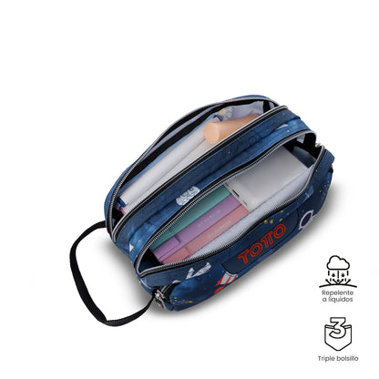 Estuche Multiuso Agapec Azul Mundo Espacial Grande
