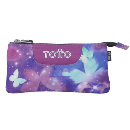 Estuche Multiuso Tablero Violeta Mariposas Glitter Pequeño
