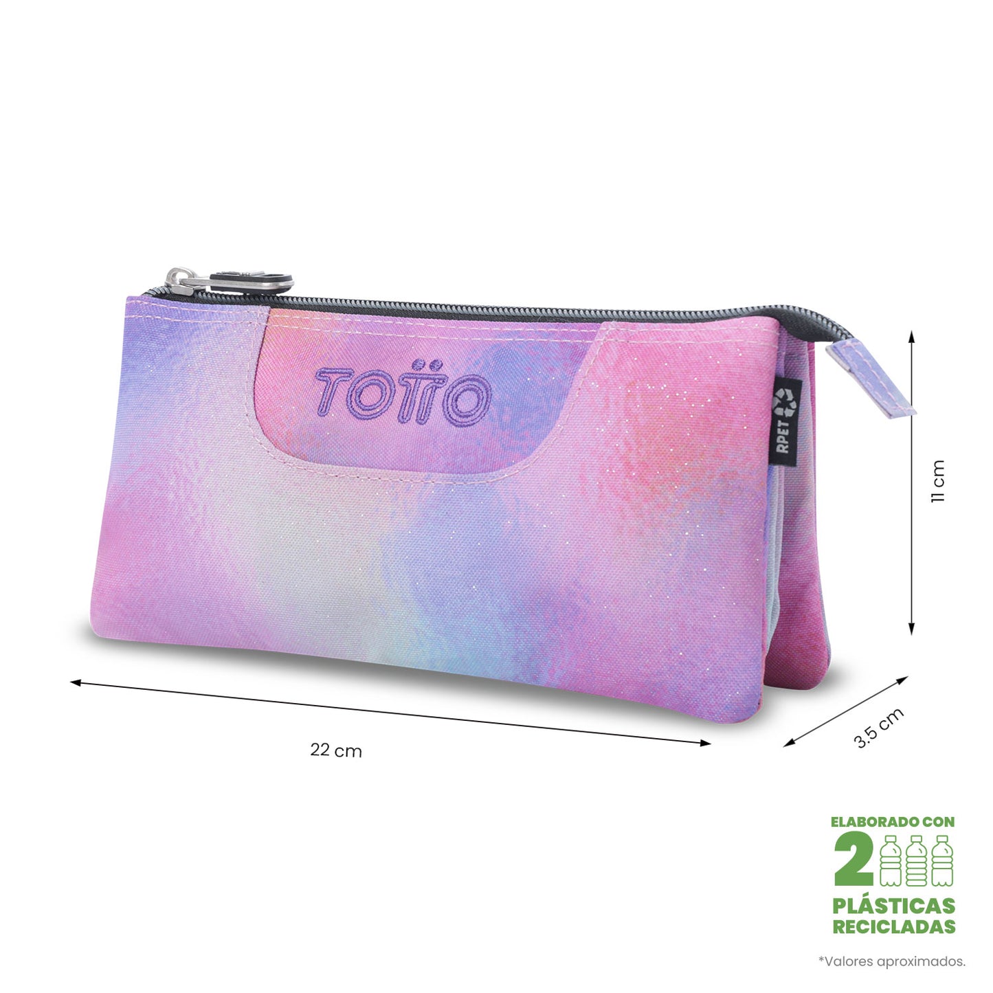 Estuche Multiuso Tablero Glitter Rosado Pequeño