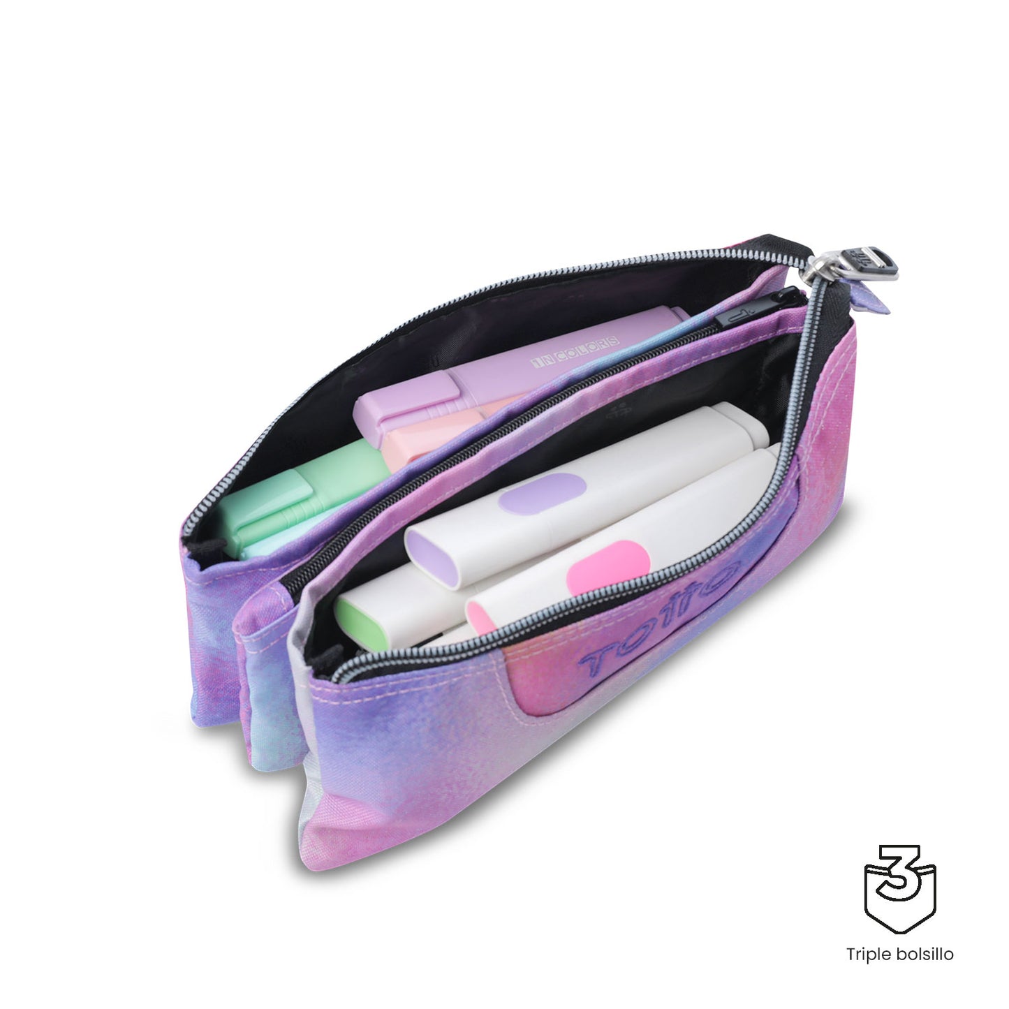 Estuche Multiuso Tablero Glitter Rosado Pequeño