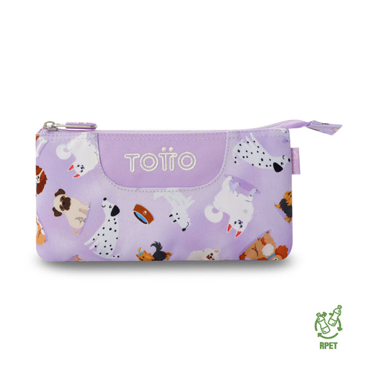 Estuche Multiuso Tablero Perritos Lila Pequeño