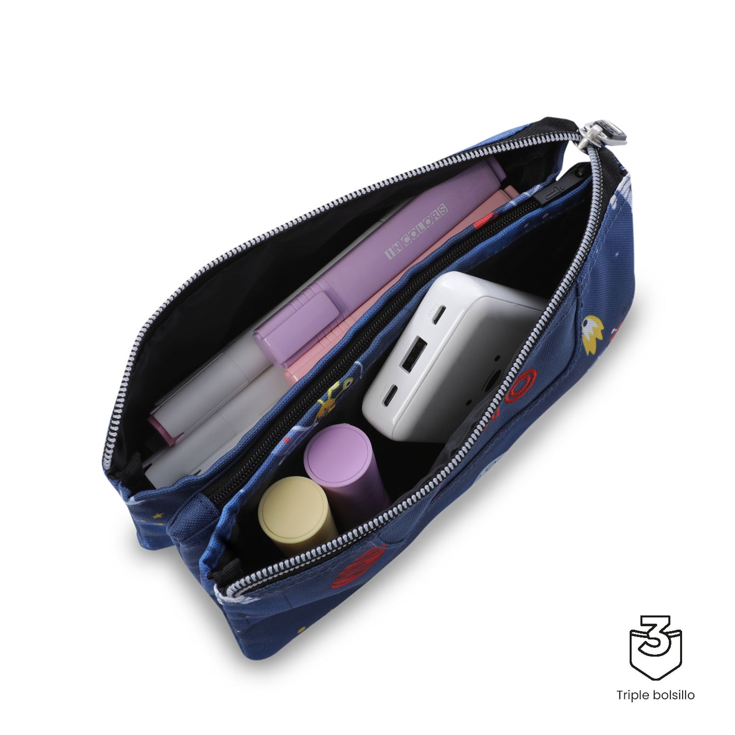 Estuche Multiuso Tablero Azul Mundo Espacial Pequeño