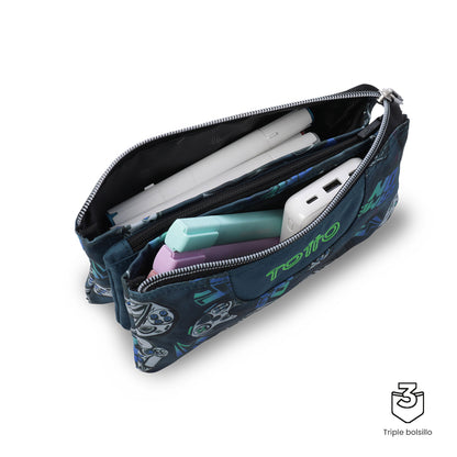 Estuche Multiuso Tablero Azul con diseño