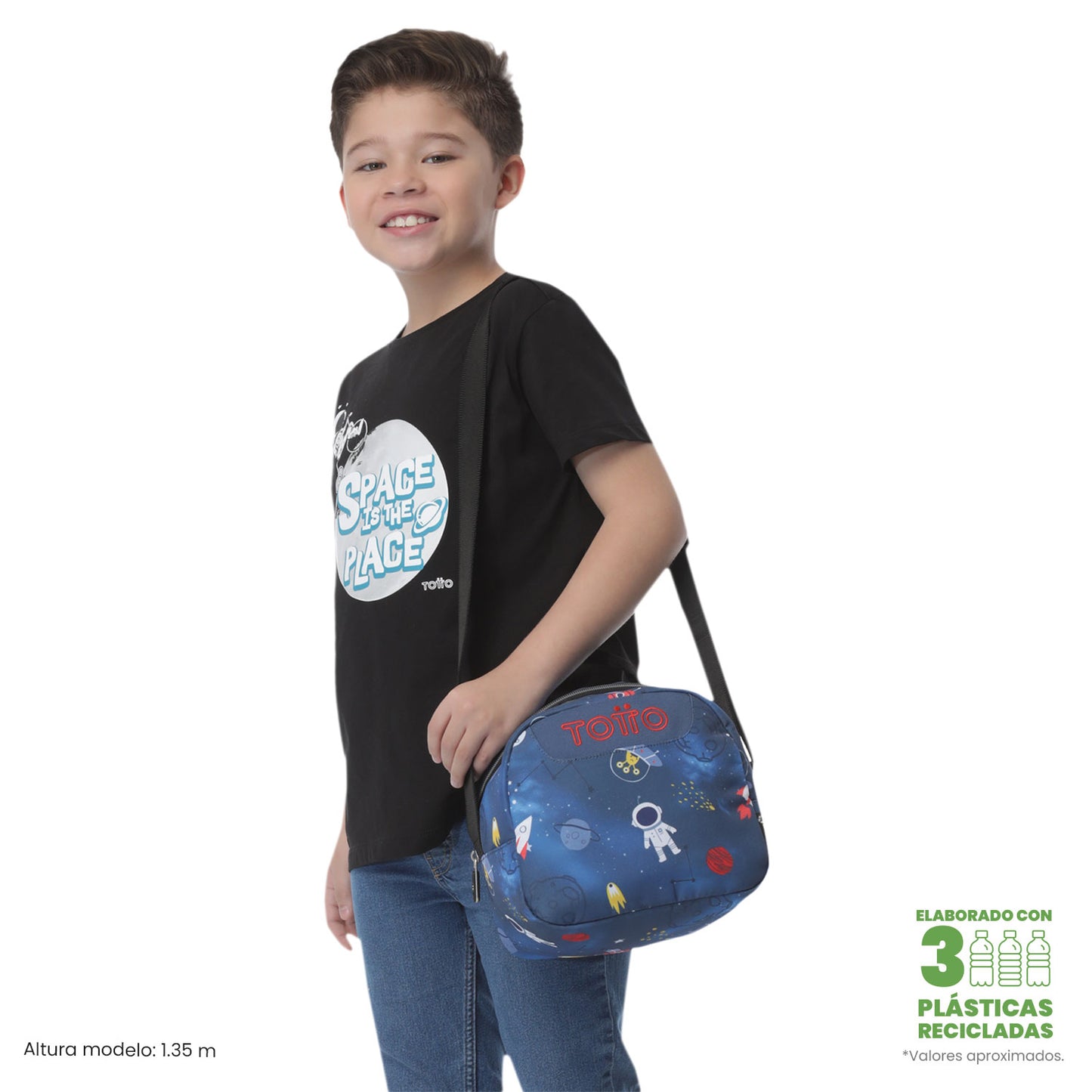 Lonchera Térmica Borrador Azul Mundo Espacial Mediana