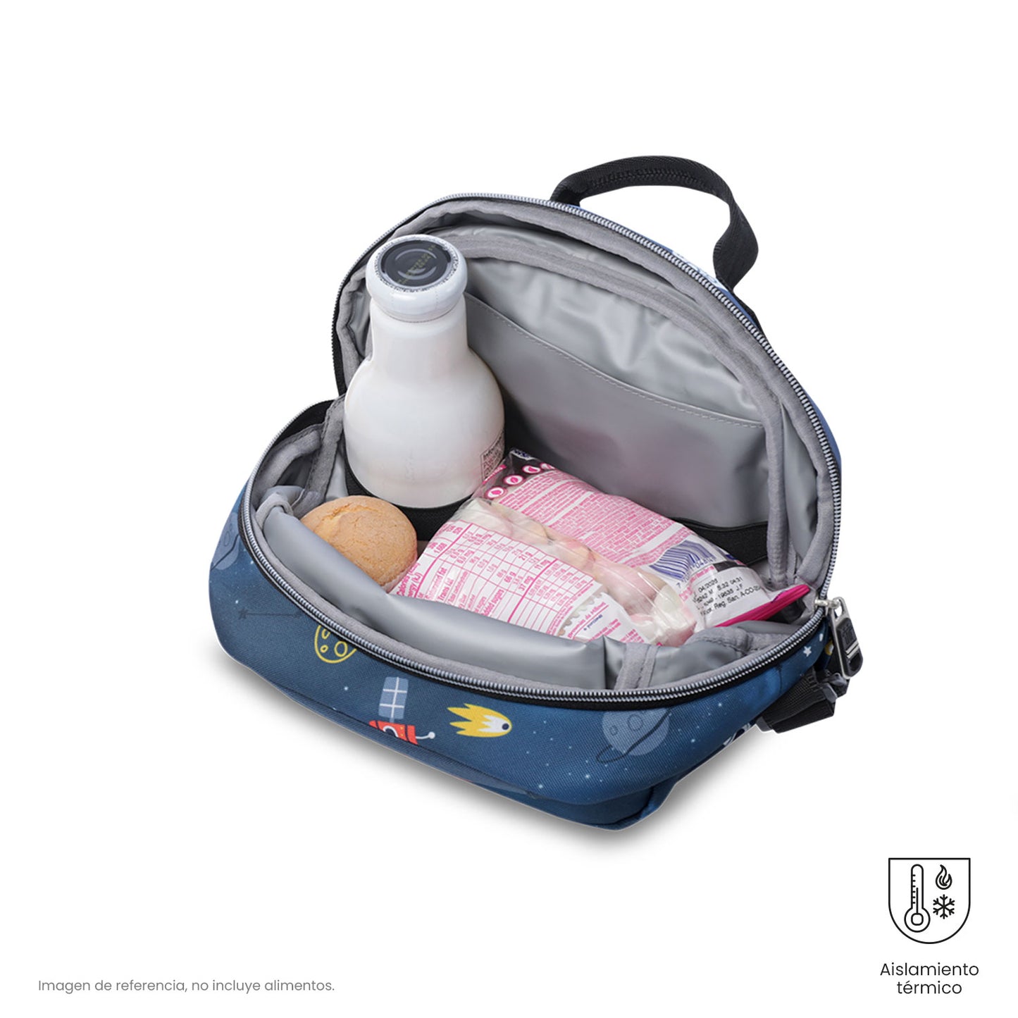 Lonchera Térmica Borrador Azul Mundo Espacial Mediana