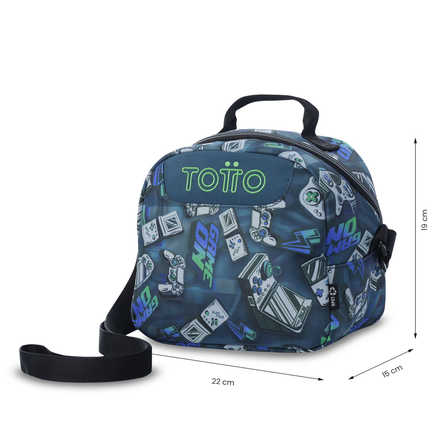 Lonchera Térmica Borrador Azul con diseño Mediana