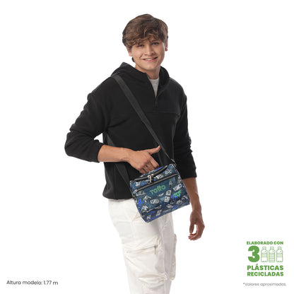 Lonchera Térmica Pizarra Azul con diseño Mediana