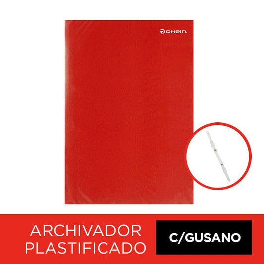 Carpeta Plastificada Con Acco Clip Oficio Rojo - RHEIN