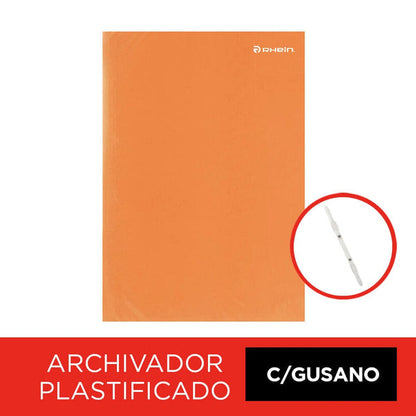 Carpeta Plastificada Con Acco Clip Oficio Naranja - RHEIN