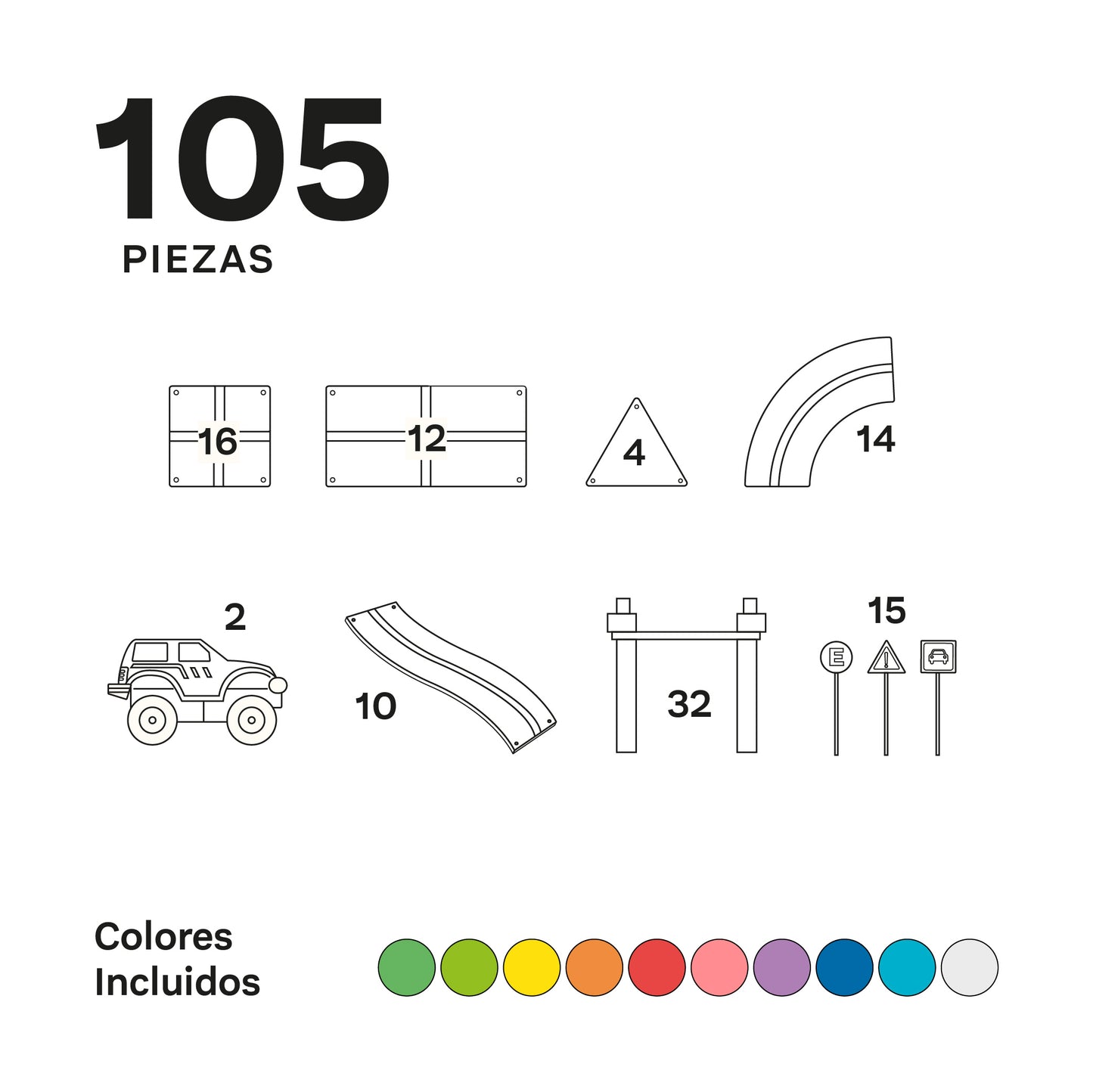 Pista de Carrera 105 piezas Imanix