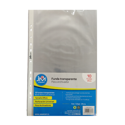 Fundas Transparentes Tamaño Oficio 35 Mic.