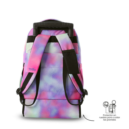 Mochila con ruedas Porta PC 15.4" Renglón Glitter Rosada