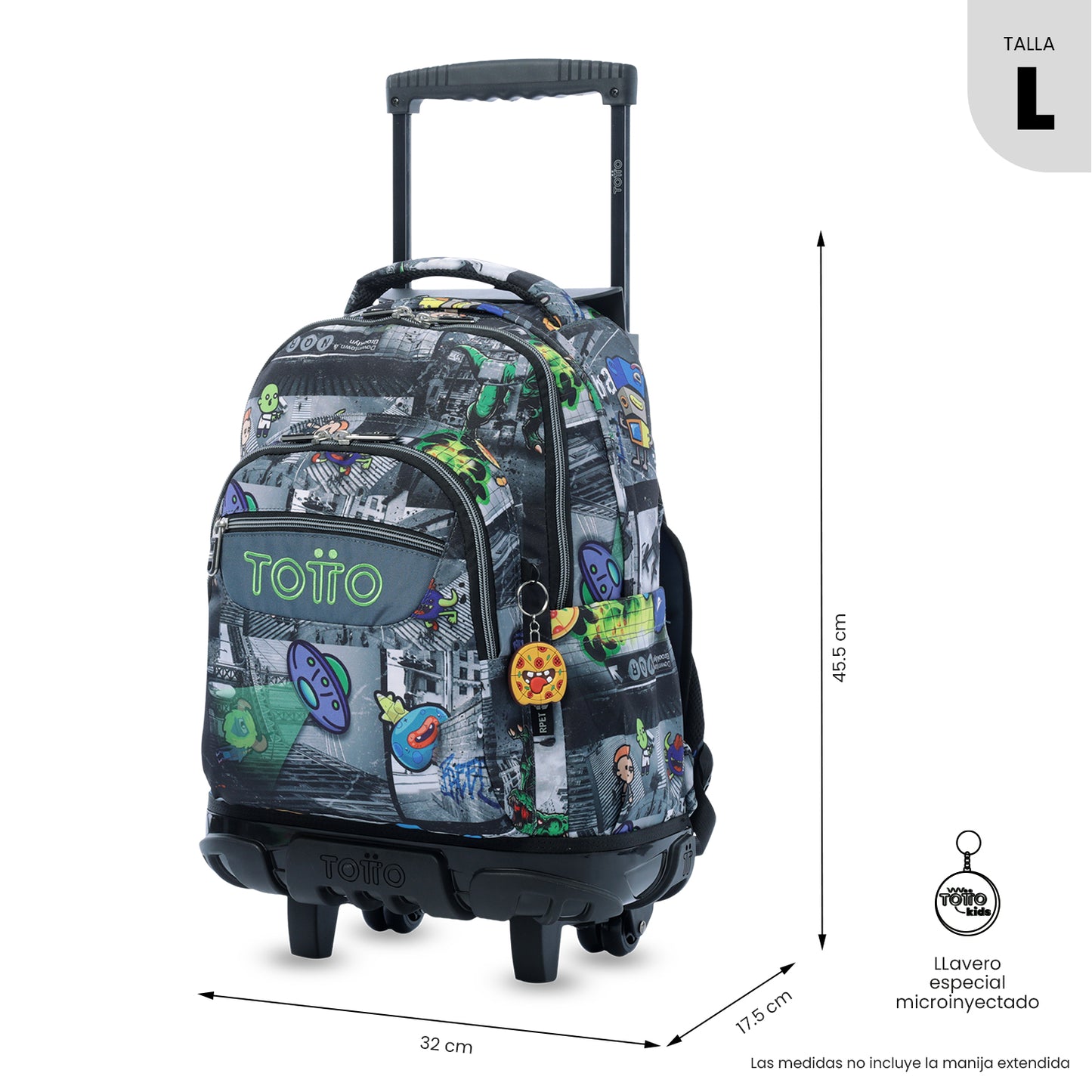 Mochila con ruedas Porta PC 15.4" Renglón Dinosaurios