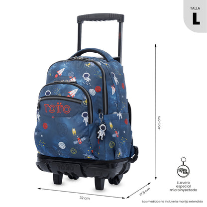 Mochila con ruedas Porta PC 15.4" Renglón Azul Mundo Espacial